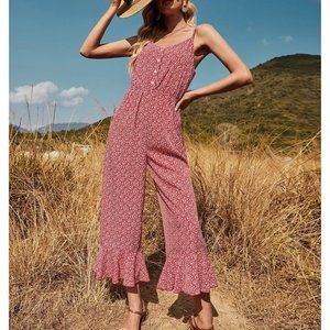 NEW!  Size 8/10 Floral Ruffle Hem Cami Jumpsuit